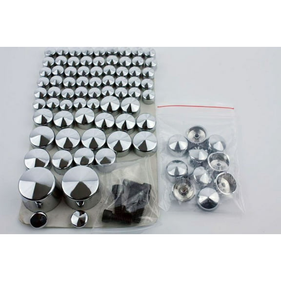 HTT-MOTOR Bolts Toppers Caps For 2007 2008 2009 2010 2011 2012 Harley Softail Twin Cam Chr