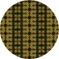 thumbnail image 1 of Ahgly Company Indoor Round Patterned Black Bean Brown Area Rugs, 8' Round, 1 of 6