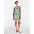 thumbnail image 3 of Joyspun Women's Lace Trim Stretch Satin Cami and Shorts Set, 2-Piece, Sizes XS-3X, 3 of 6