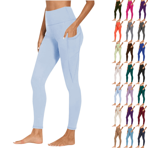 Leggings for Women Plus Size Tummy Control High Waisted Yoga Pants with Pockets Stretch Workout Athletic Booty Lifting Leggings