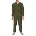 thumbnail image 3 of Lsque Red Snake Pattern Long Sleeve Pajama Set for Men - Soft 2-Piece Sleepwear and Loungewear Set with Pockets, Comfy Nightwear-Large, 3 of 7
