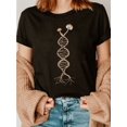 thumbnail image 1 of Women's "Pick Mushrooms is in My DNA" Graphic Cotton T-Shirt - Short Sleeve Crew Neck Casual Top with Fungi Mycology Print, Semi-Sheer All-Season Comfort, Machine Washable, Comfortable Fit, 1 of 6