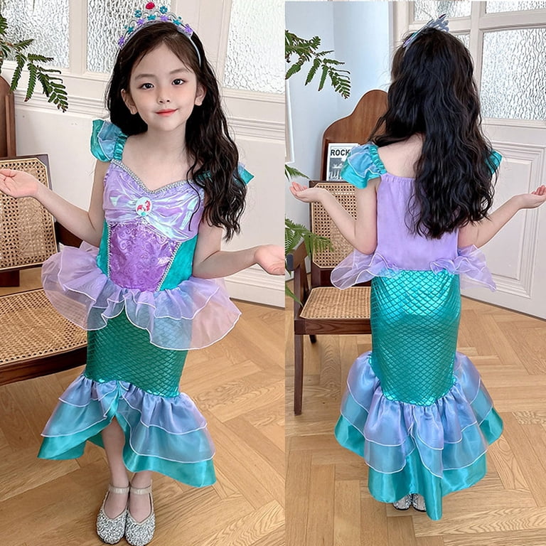Mermaid Costume for Girls Halloween Birthday Princess Toddler Kids Costumes Mermaid Dress
