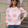 thumbnail image 2 of Outfmvch Chandails pour Femmes Chandails à Col Rond Chandails en Molleton Cœur d'Amour Grahic Saint-Valentin Col Rond Chandail à Capuchon Tricoté Chandail de la Saint-Valentin Chandails de Noël pour Femmes Chandail Tricoté Chandail à Enfiler Hauts Blanc G, 2 of 6