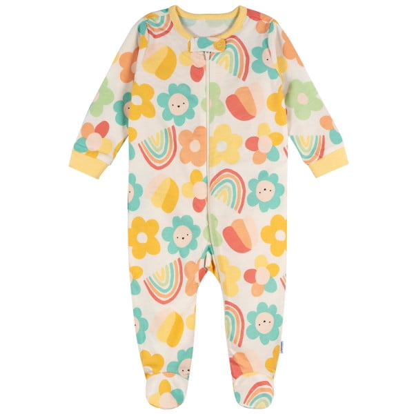 Onesies Brand Baby Girl Sleep ´N Play Footed Pajamas, 4-Pack, Sizes Newborn - 6/9 Months