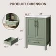 thumbnail image 2 of 24" Bathroom Vanity with Sink, Vintage Bathroom Cabinet Vanity with Doors & Drawers, Farmhouse Wooden Freestanding Bathroom Cabinet with Top, 2 of 8