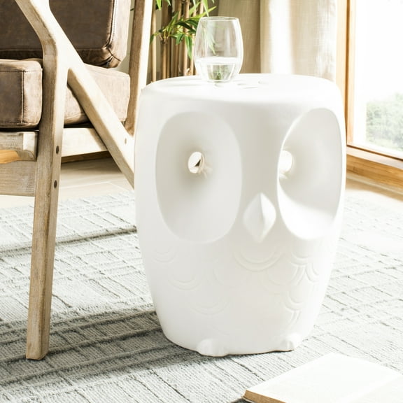 Safavieh Owl Indoor/Outdoor Garden Patio Stool, White