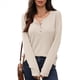 thumbnail image 2 of Blusas de Mujer, Corte Entallado, Cuello en V, Botones, Camisa Henley Albaricoque XXL, 2 of 10
