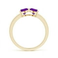 thumbnail image 2 of ANGARA Natural Two Stone Trillion Amethyst Bow Tie Ring in 14K Yellow Gold for Women (Size-5mm) | February Birthstone, Birthday, Anniversary, Jewelry Gift for Women | Natural Amethyst Ring, 2 of 7