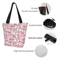 thumbnail image 4 of Pofeuu Kawaii Pig Print Women Fashion Shoulder Handbags Top Handle Satchel Bags Tote Shoulder Shopping Bag Stylish Canvas Tote Bag, 4 of 6