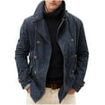 thumbnail image 2 of Mikilon Cardigan Décontracté pour Homme, Uni, Col Rabattu, Coupe Ample, Sans Capuche, Manteau à Multiples Boutons, 2 of 3