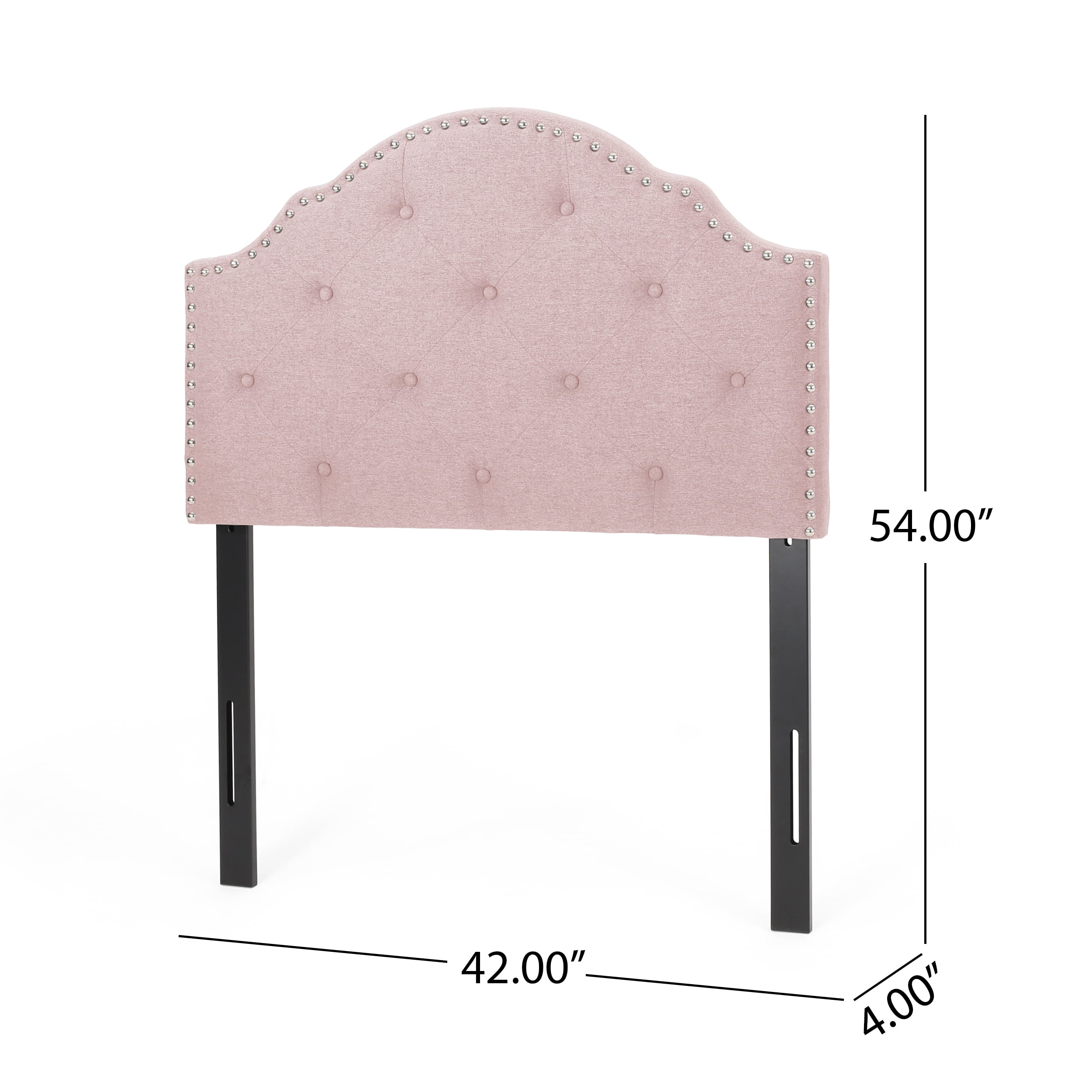 GDF Studio Flanner Contemporary Fabric Upholstered Twin Headboard, Light Blush