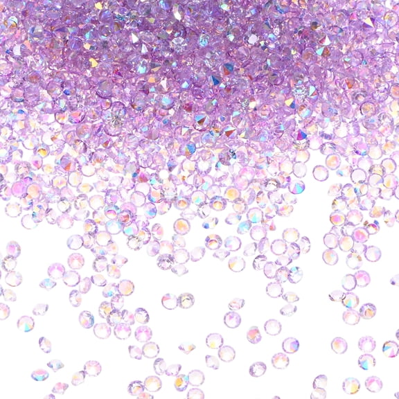 14400-Pack Acrylic Diamonds, 0.12 Inch/3mm Wedding Table Scatter Confetti Crystals, Acrylic Diamonds Gems [Purple AB]