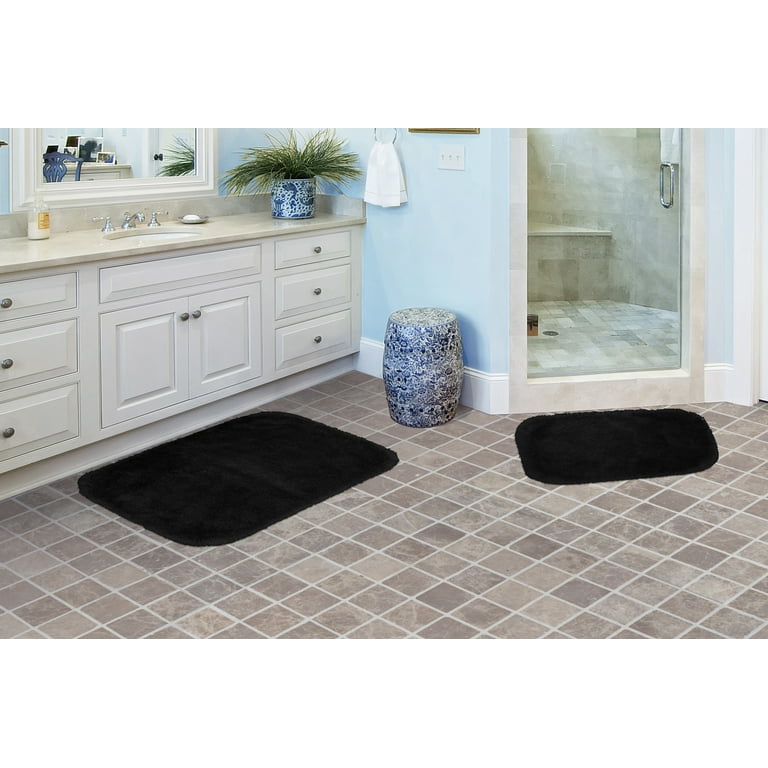 30x50 Finest Luxury Ultra Plush Washable Nylon Bath Rug Dark Gray -  Garland : Target