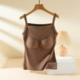 thumbnail image 3 of Elabch Tank Top with Built in Bra for Women Cotton Sleepwear Top Casual Solid Summer Tank Tops Coffee XL, 3 of 7