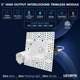 thumbnail image 5 of Luxrite 2 Inch Square Trimless LED Recessed Light, 5CCT 2700K-5000K, Interlocking, 1000LM, 6-Pack, 5 of 7