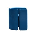 thumbnail image 3 of Cid 24 Inch Accent Chair, Blue Velvet, Curved Backrest, Unique Panel Legs, 3 of 5