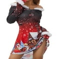 thumbnail image 1 of PENGXIANG Femmes Robe de Noël en Peluche à Manches Longues Partie VNeck Robe Midi Décontractée, 1 of 6