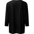 thumbnail image 3 of Womens Tops 3/4 Sleeve Round Neck Loose Casual Crewneck Cute Shirts Trendy Blouses Three Quarter Length Tshirts Tunic Tops Summer Pullover, 3 of 4