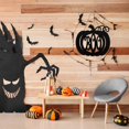 thumbnail image 4 of Letrero colgante de puerta de Halloween, letrero colgante de madera redondo, letrero colgante de pared de madera de Halloween para decoración de interiores y exteriores del hogar (estilo calabaza), 4 of 4