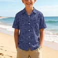 thumbnail image 2 of FSYBOA Boys Button Down Shirts, Surfing Short Sleeve Casual Collared Kids Hawaiian Shirts Multicolor Size 3-4T, 2 of 8