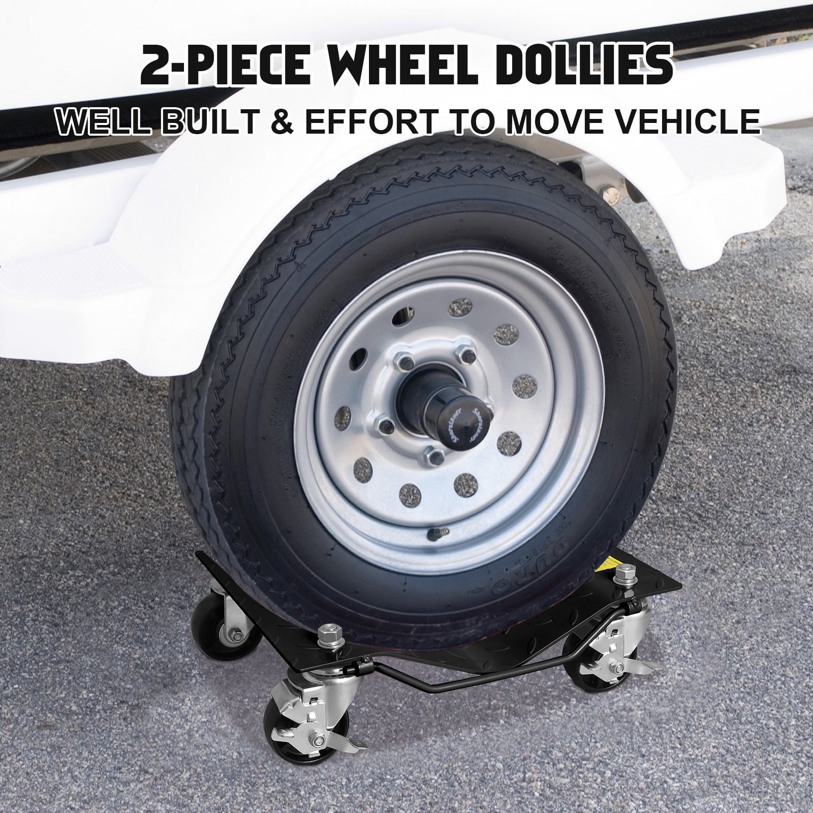 1 Package【Premium Item】 Iron Heavy Duty Car Dolly, Wheel Dolly Car Tire Stake With Brake, Car Tire Dolly With Wheels, Vehicle Dolly For Moving, Car Repair