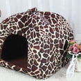 thumbnail image 6 of Cute Soft Sponge Strawberry Pet Cat Dog House Bed Warm Cushion Basket（Leopard XL）, 6 of 6