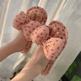 thumbnail image 2 of Lovskoo 2024 Womens Slippers Open Toe Slip On Shoes Cute Strawberry Linen Bow Slippers Indoor Home Flat Bottom Four Seasons Indoor and Outdoor Floor Mute Slippers Pink, 2 of 9