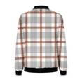 thumbnail image 3 of Dasayo Womens Coats Bomber Full-Zip Yellow Barn Jackets Long Sleeve Plaid Fashion Light Streetwear Jackets for Women L, 3 of 4