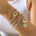 thumbnail image 2 of 4pcs Bracelets Simple Multi Layer Metal Chain Buckle Bracelet Bohemian Fashion Layered Bracelet, 2 of 4