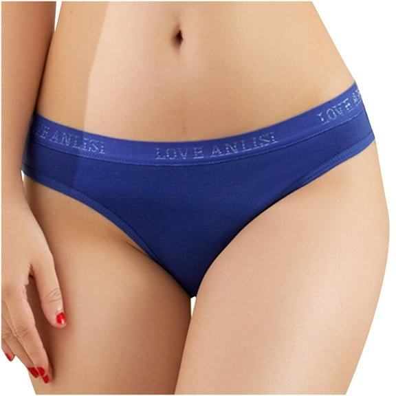 Bigersell Womens Plus Size Underwear Clearance Woman Underwear Cotton Period Panty Style P-1494 Spandex Thong Panties Thong Underwear Briefs High Waist Women's Panties Blue M