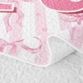 thumbnail image 5 of Meiyoeat Charming Bow Letter R Twin Quilt Set for Girls,Soft Stripe Twin Coverlet Set for Bedroom,Light Pink White, 5 of 7