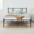 thumbnail image 2 of Full Bed Frames with Headboard, Upholstered Platform Bed with Wood Slats 800 lbs Support , Noise Free, No Box Spring Needed, Dark Grey, 2 of 9