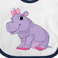 thumbnail image 4 of Inktastic Cute Purple Hippo Girls Baby Bib, 4 of 4