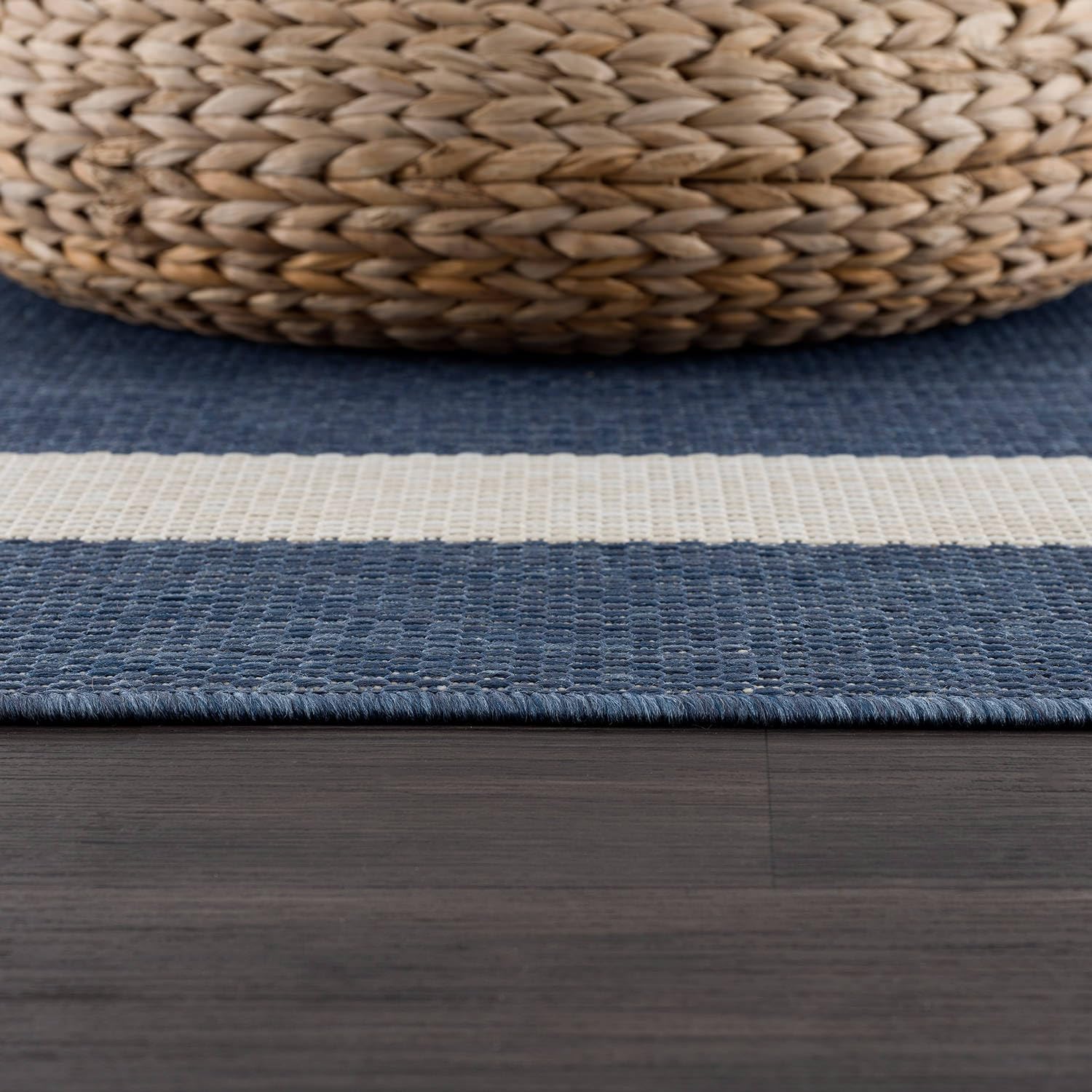 Outdoor Rug 5x7  Modern Outside Rugs For Patios Porches Waterproof Durable Washable Non-shedding Easy-to-clean Indoor Area Carpet (5 X 7 Bordered - Blue/white)