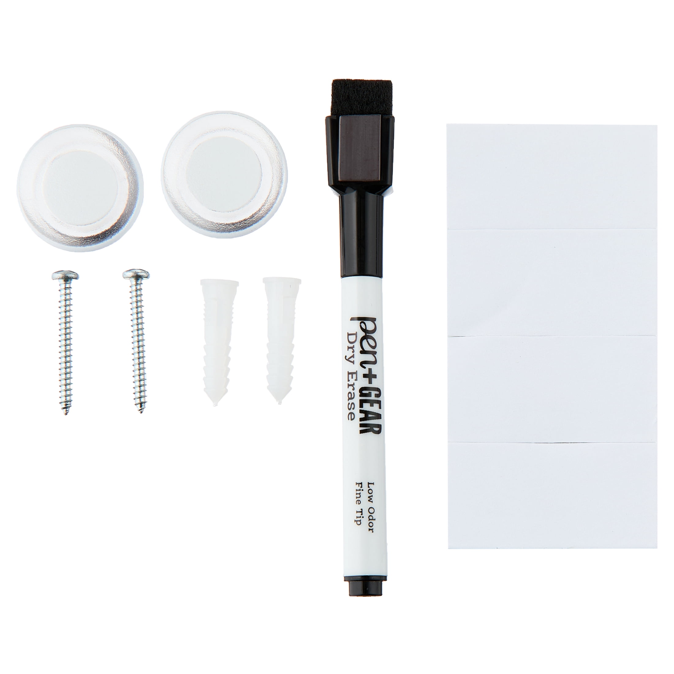 Pen+Gear Magnetic Dry Erase Board with Dry Erase Marker and 2 Magnets, White, 17" x 23"