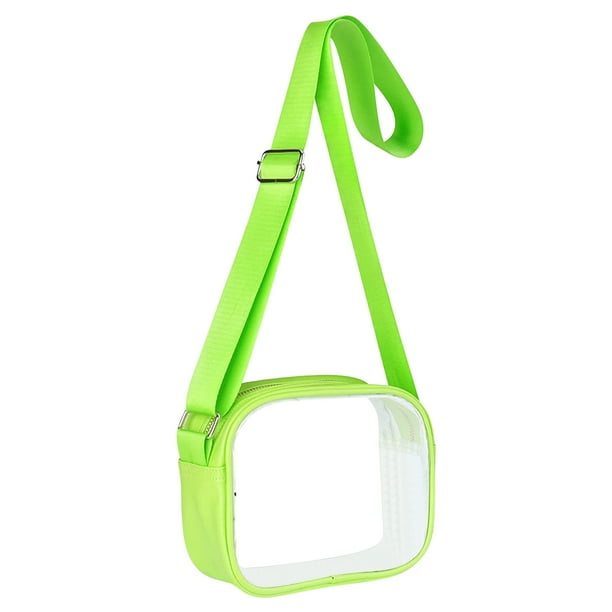 Bolsa cosmética transparente, bandolera, conciertos / deportes / festivales, verde