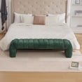 thumbnail image 2 of Modern Chenille Upholstered Armless Bed Bench 69.7 Inch Wide Multi-Purpose Storage Sofa for Living Room and Bedroom, 2 of 10