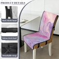thumbnail image 6 of TSOVTHRID Pink Purple Marble Print Quilted Dining Chair Cushion Covers Stretchy Soft Seat Cushion Slipcovers Removable Armless Chair Covers with Detachable Strap, Set of 1, 6 of 7