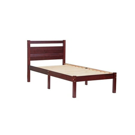 - 100% Solid Wood Bronx Twin Bed-in-a-Box 2632 by Palace Imports, Mahogany Color