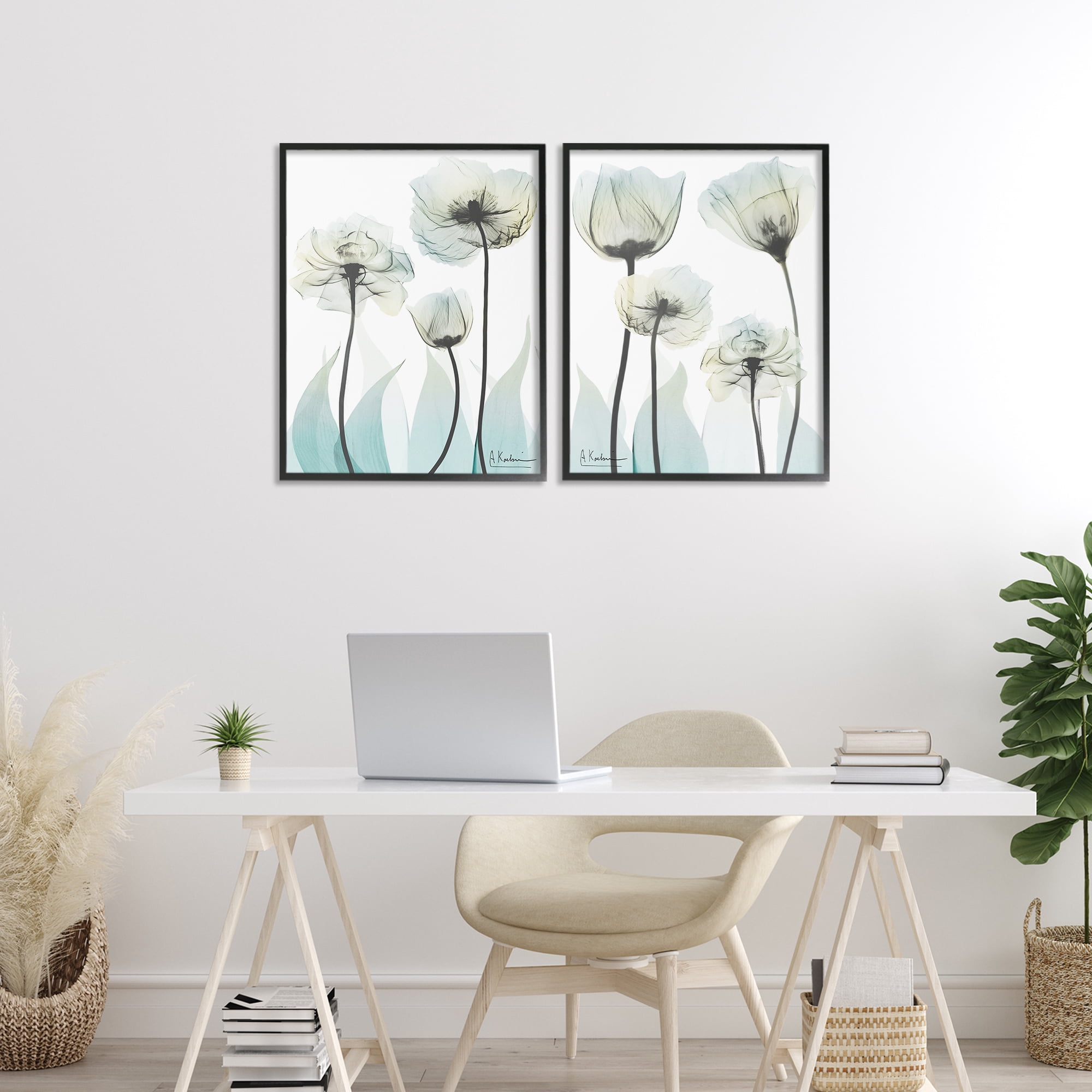 Stupell Industries Luxury Of Creation Flowers 2 Piece Black Framed Giclee Art Set, design by Albert Koetsier