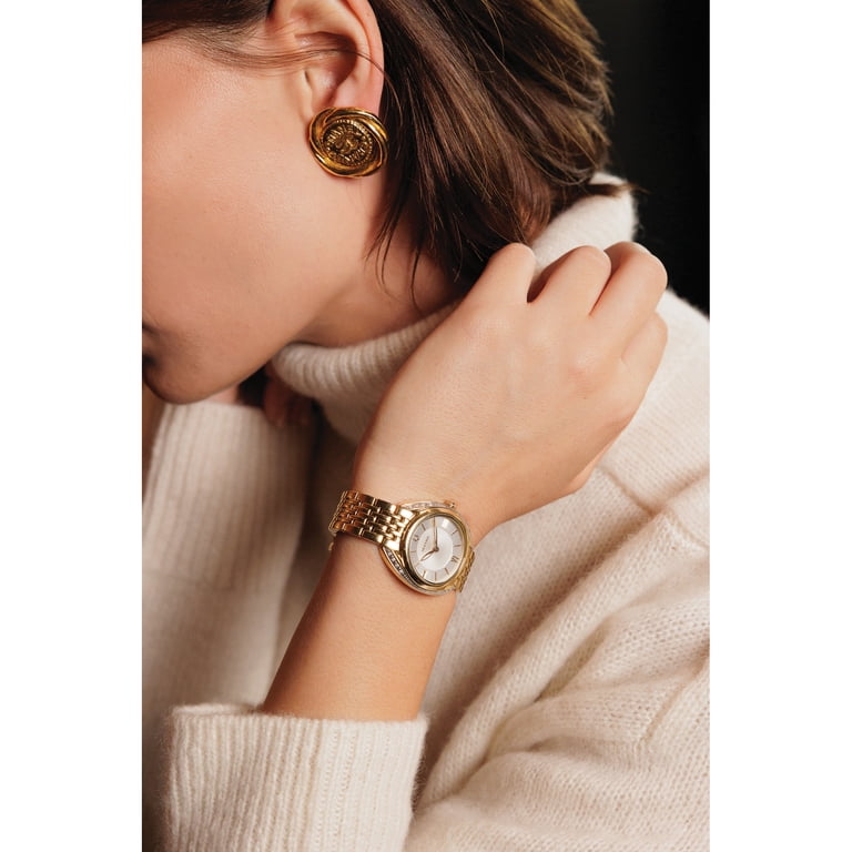 New-Bulova Classic 98R298 Diamond Accent White Dial Gold Stainless Women’s Watch Bulova 98R298 Classic Diamond Stainless Steel Quartz Ladies  main image 2