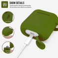 thumbnail image 3 of Coffea Protective Silicone Case with Keychain for AirPods 1 & 2 (Front LED Not Visible) (Olive Green), 3 of 7