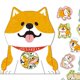 thumbnail image 2 of Lindo Perro Shiba Inu Pegatina 30 pegatinas de perro Shiba Inu, manual creativo, pegatinas Kawaii DIY (naranja), 2 of 7