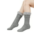 thumbnail image 4 of Fuzzy Socks for Women No Show Fall Fashion Must Haves Foot Warmer Ankle Cozy Winter Socks Grey, 4 of 4