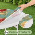 thumbnail image 5 of Pioneer Flower Floral Print Pattern Round Fitted Tablecloth with Elastic Edge,Dining Table Cover Waterproof,Outdoor Round Tablecloth for Camping,Dining,Indoor and Outdoor, 5 of 7