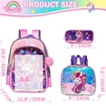 thumbnail image 3 of Unicorn Kids Backpack for Gilrs School Backpacks with Lunch Box for Elementary Kindergarten Student Cute Pink Bookbag for Girls, 3 of 4