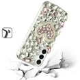 thumbnail image 3 of For Samsung s25/s24 Full Diamond with Ornaments Hard TPU Case Cover - Hearty Pink Pearl Heart, 3 of 3