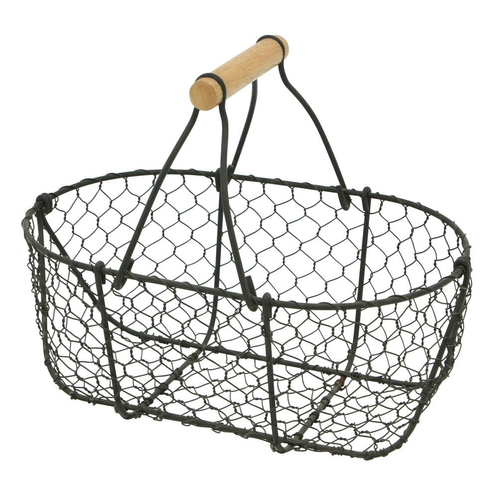 Hubert Oval Rustic Brown Chicken Wire Basket 12"L x 8"W x 10"H
