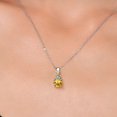 thumbnail image 3 of Gem Stone King 0.95 Ct Cushion Yellow Citrine 925 Silver and 10K Yellow Gold Lab Grown Diamond Pendant Necklace with Chain, 3 of 6